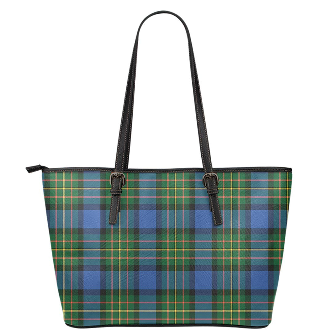 MacLaren Ancient Tartan Plaid Leather Tote