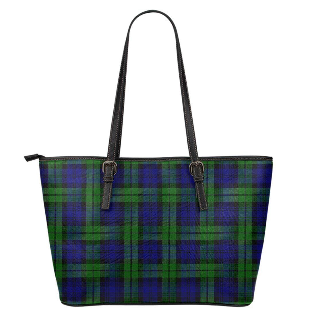 Campbell Modern Tartan Plaid Leather Tote