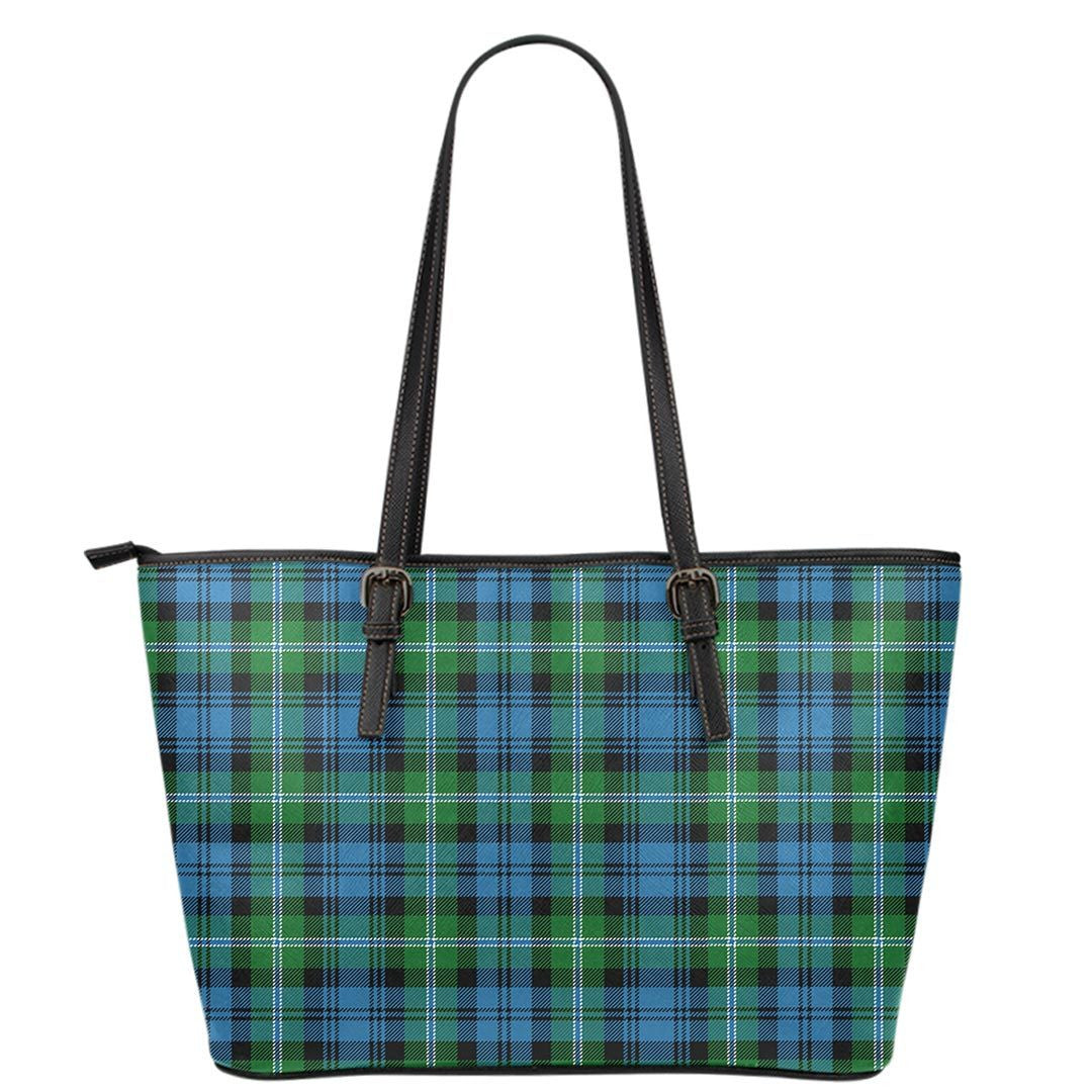 Lyon Clan Tartan Plaid Leather Tote