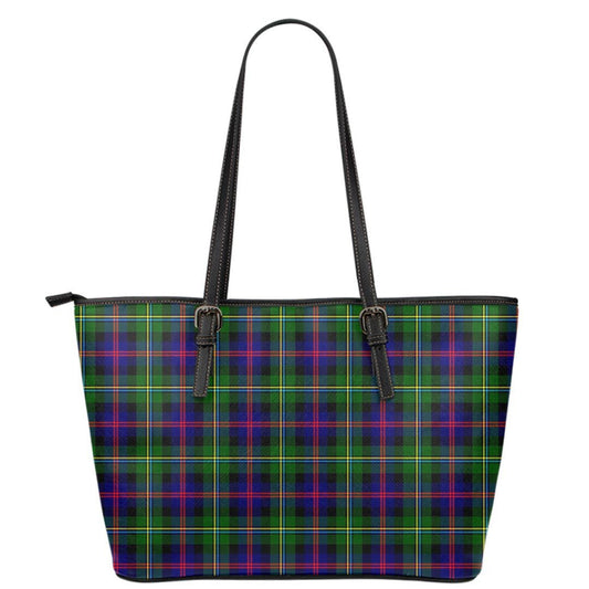 Malcolm Modern Tartan Plaid Leather Tote