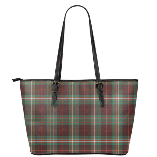 SCOTT BROWN ANCIENT Tartan Plaid Leather Tote