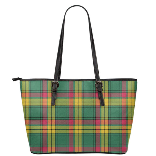 MacMillan Old Ancient Tartan Plaid Leather Tote