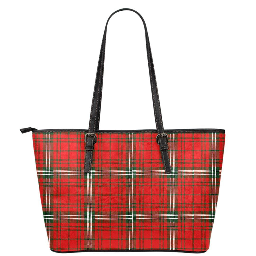 MacLay Modern Tartan Plaid Leather Tote