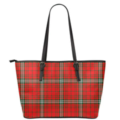 MacLay Modern Tartan Plaid Leather Tote