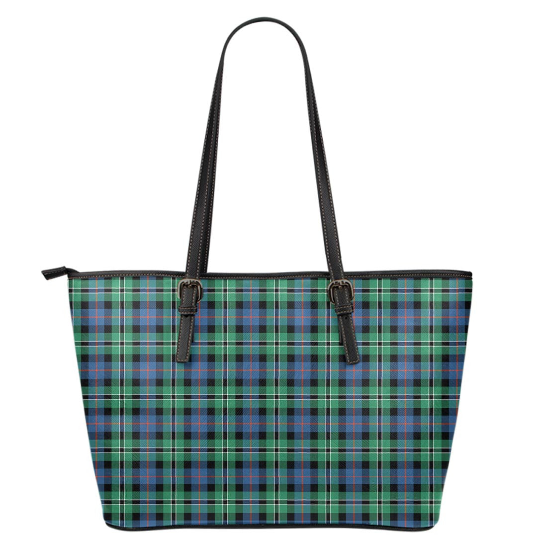 Rose Hunting Ancient Tartan Plaid Leather Tote
