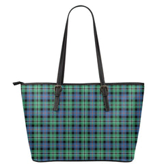 Rose Hunting Ancient Tartan Plaid Leather Tote