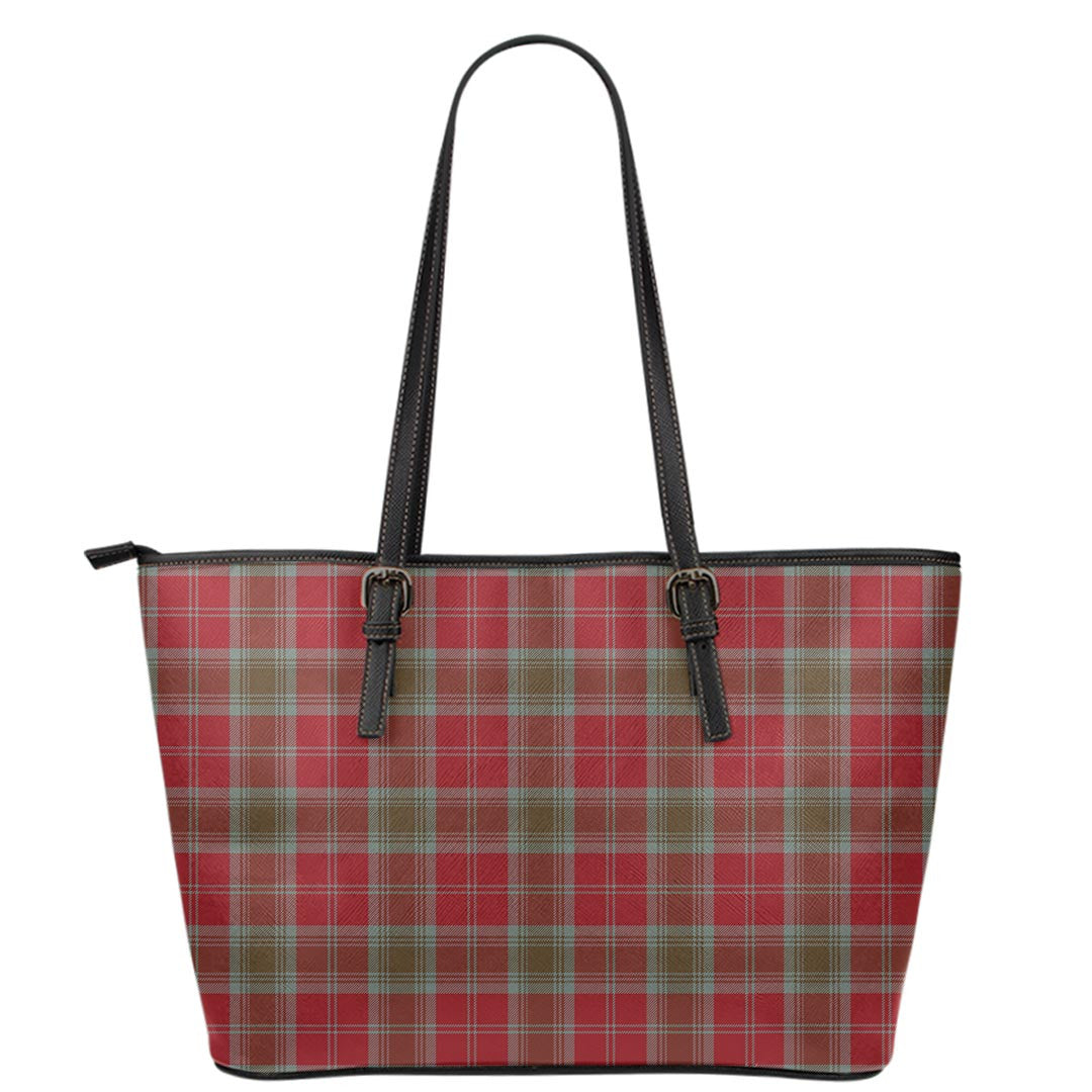 Lindsay Weathered Tartan Plaid Leather Tote