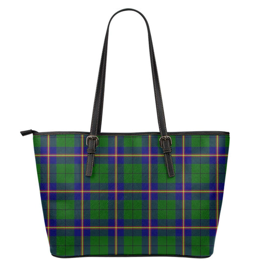 Carmichael Modern Tartan Plaid Leather Tote