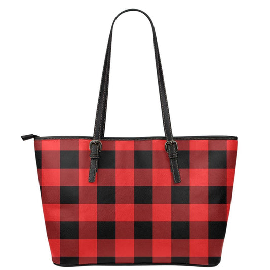 Rob Roy MacGregor Modern Tartan Plaid Leather Tote