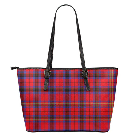 Leslie Modern Tartan Plaid Leather Tote