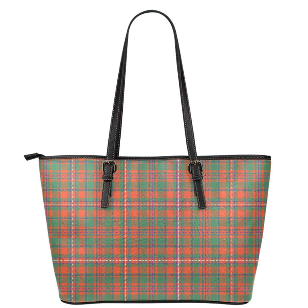 MacKinnon Ancient Tartan Plaid Leather Tote