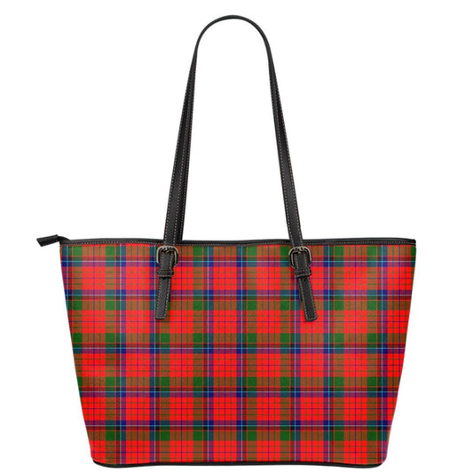 Nicolson Modern Tartan Plaid Leather Tote