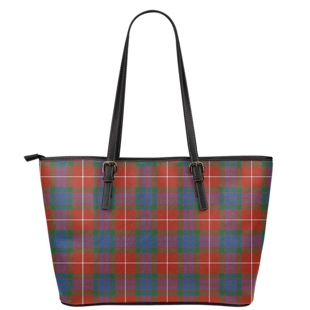 Fraser Ancient Tartan Plaid Leather Tote