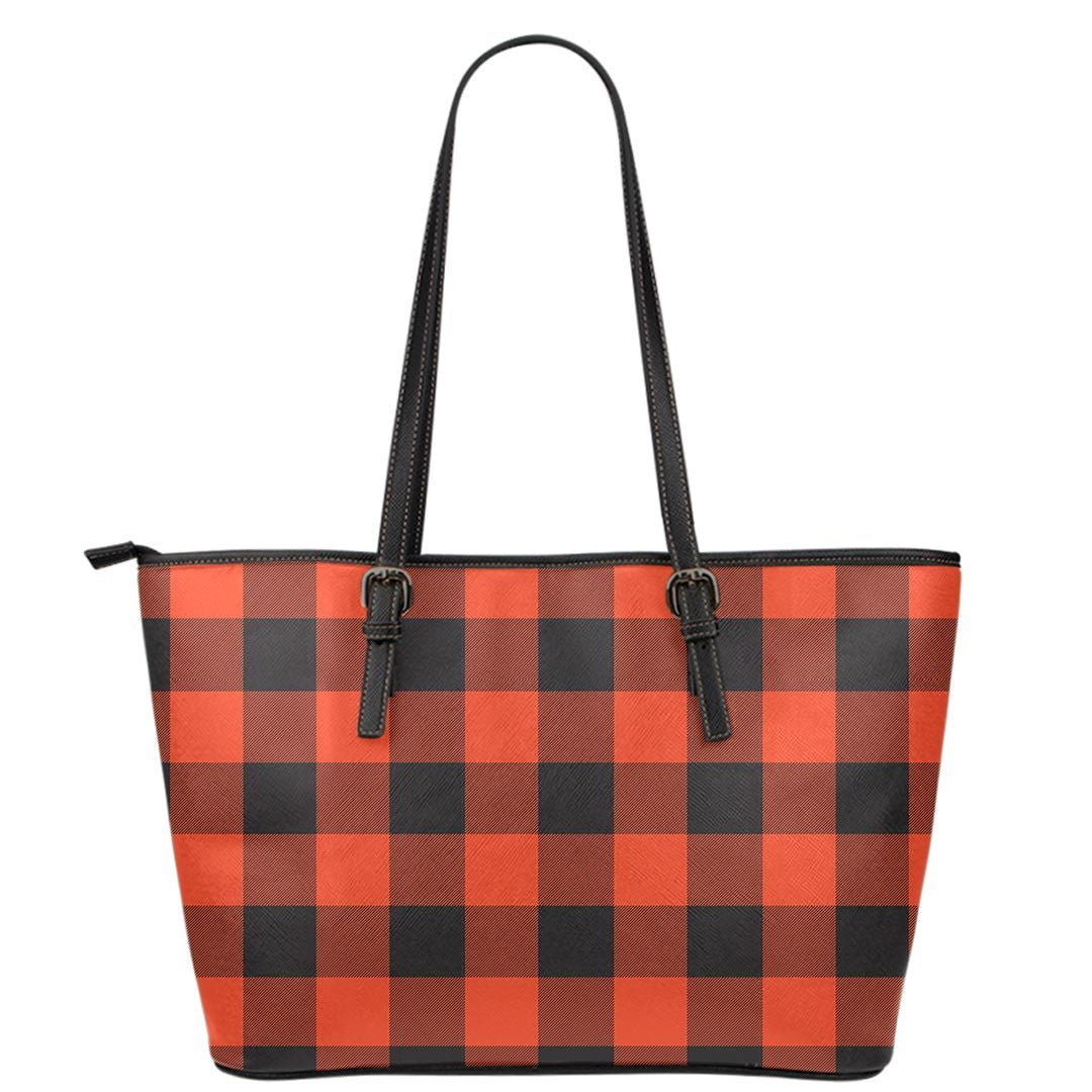 Rob Roy MacGregor Ancient Tartan Plaid Leather Tote