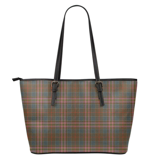 Kennedy Weathered Tartan Plaid Leather Tote