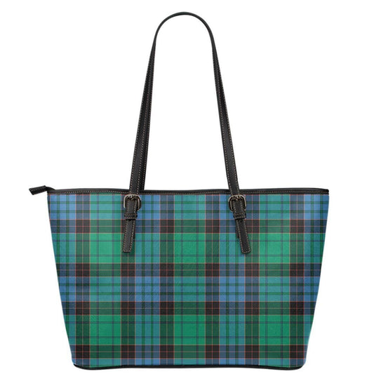 Stewart Old Ancient Tartan Plaid Leather Tote