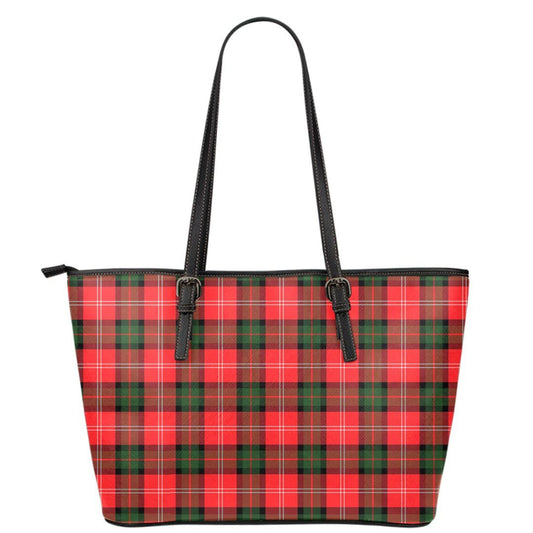 Nesbitt Modern Tartan Plaid Leather Tote