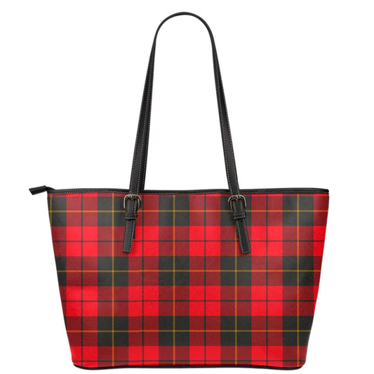 Wallace Weathered Tartan Plaid Leather Tote