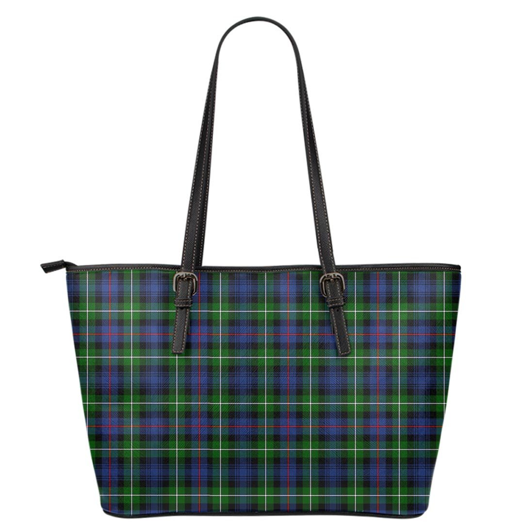 MacKenzie Modern Tartan Plaid Leather Tote