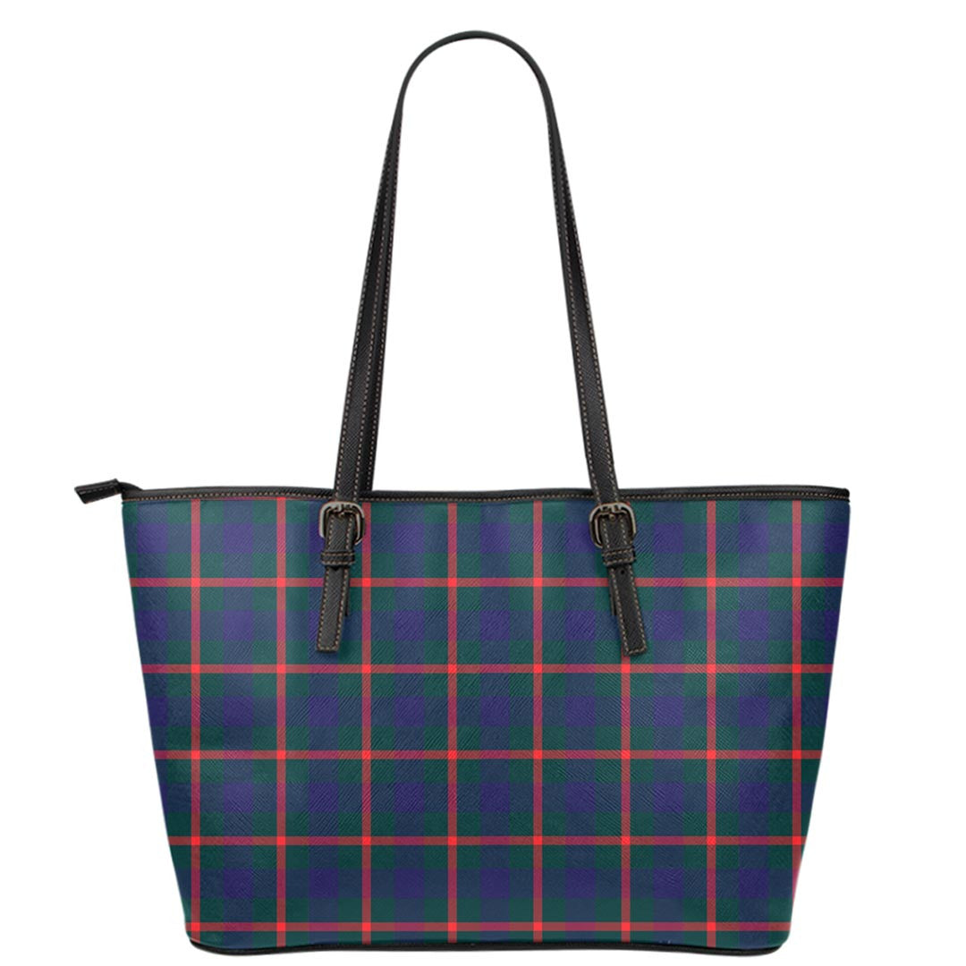 Agnew Modern Tartan Plaid Leather Tote