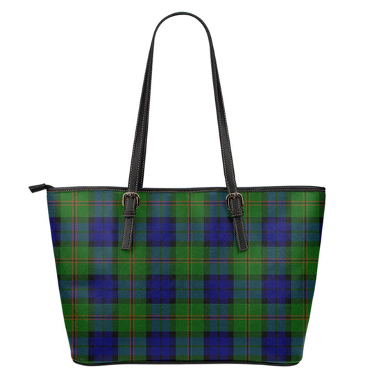 Dundas Modern 02 Tartan Plaid Leather Tote