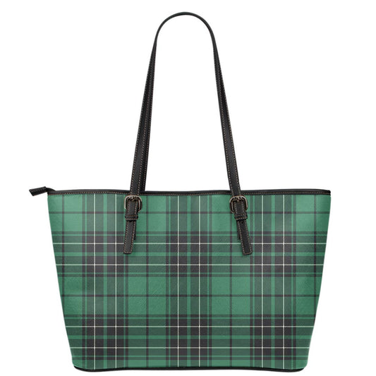 MacLean Hunting Tartan Plaid Leather Tote