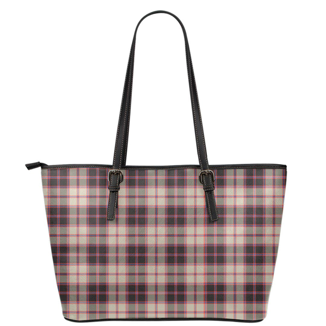 MacPherson Hunting Ancient Tartan Plaid Leather Tote