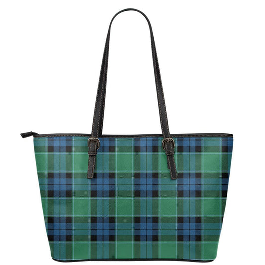 Graham of Menteith Ancient Tartan Plaid Leather Tote