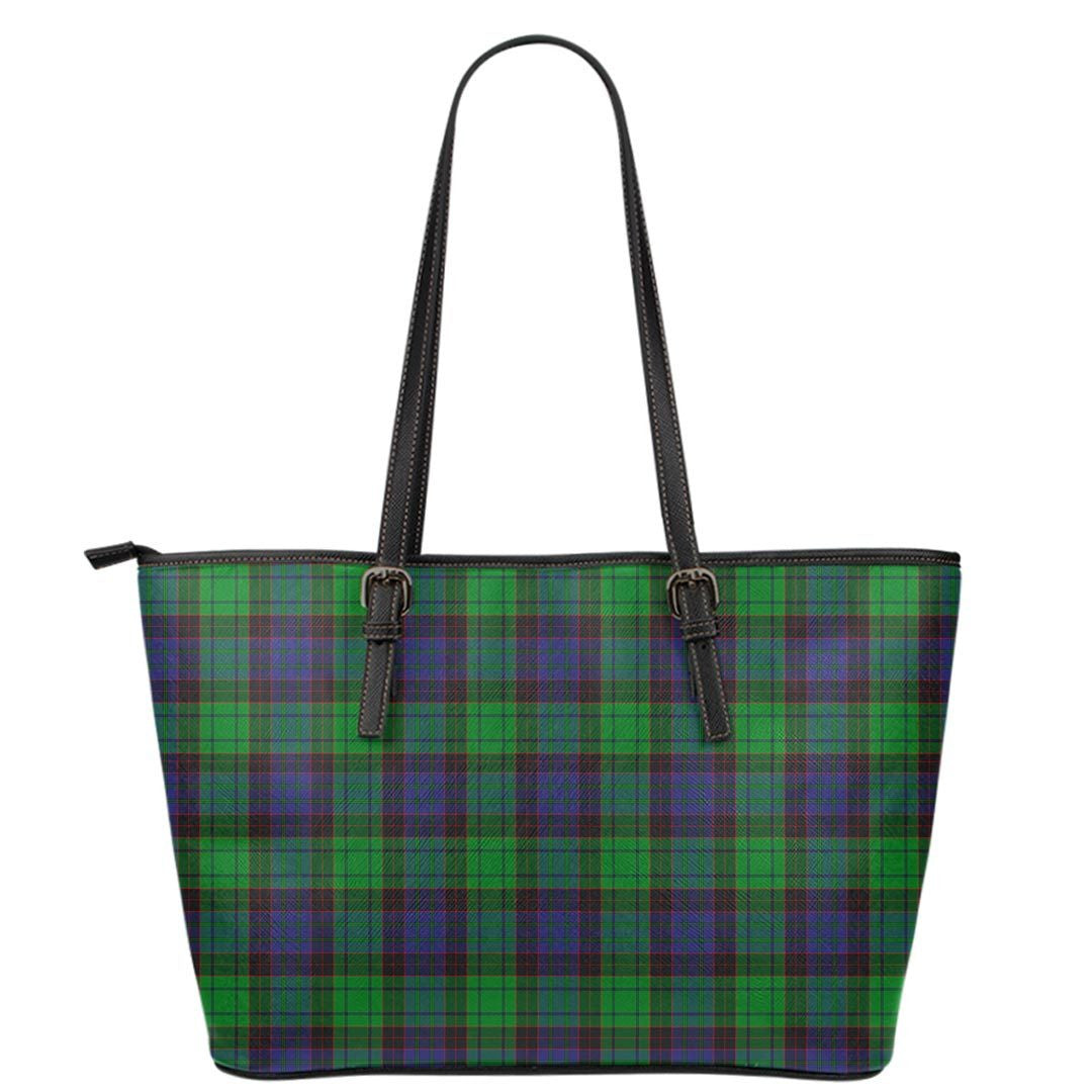 Stewart Old Modern Tartan Plaid Leather Tote