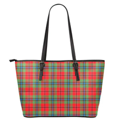 MacLean of Duart Modern Tartan Plaid Leather Tote