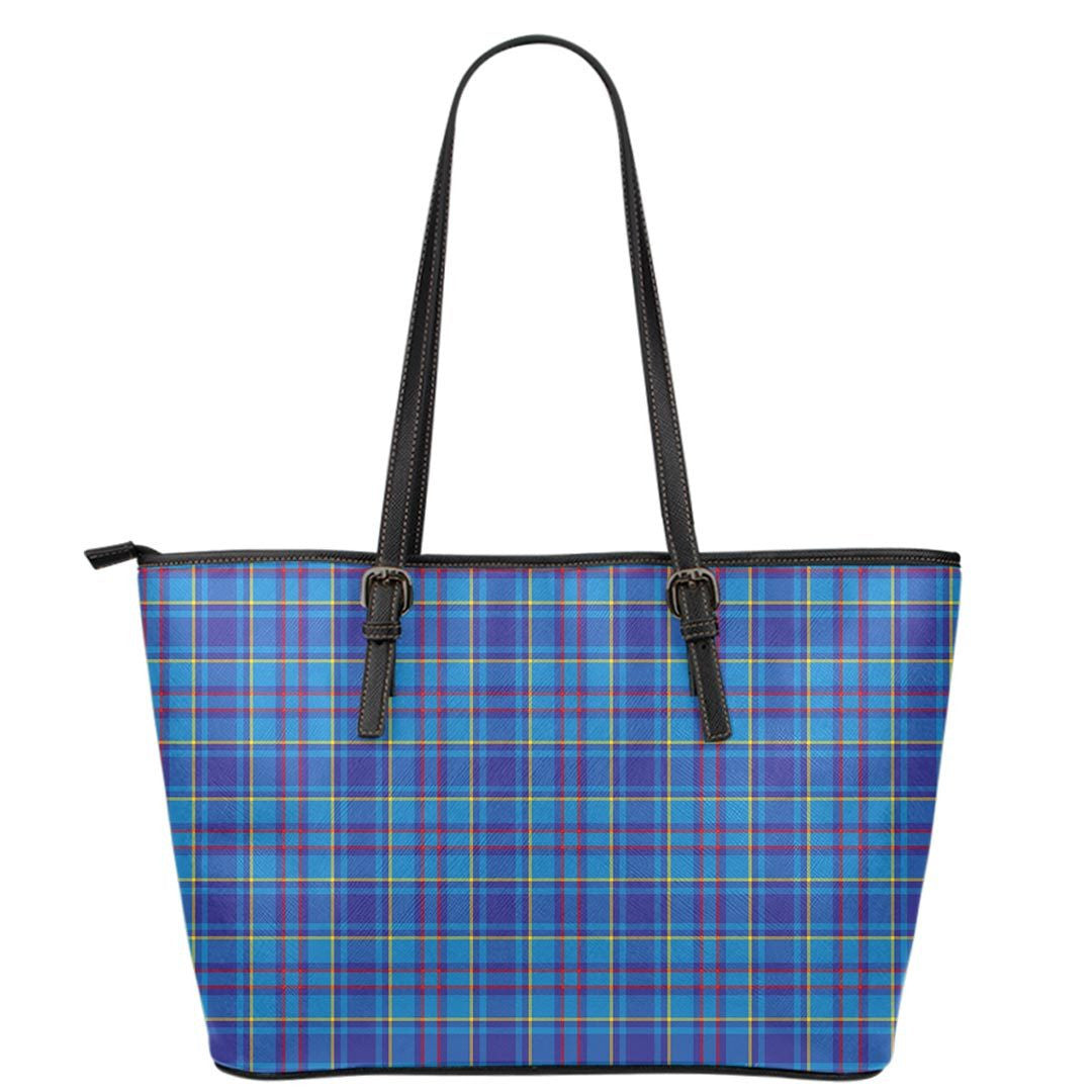 Mercer Modern Tartan Plaid Leather Tote