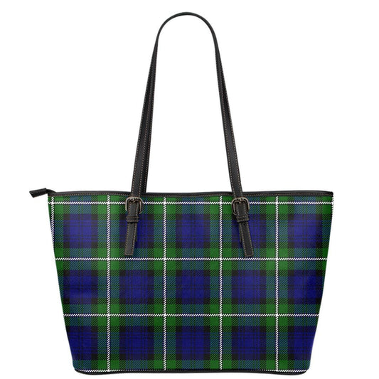 Forbes Modern Tartan Plaid Leather Tote