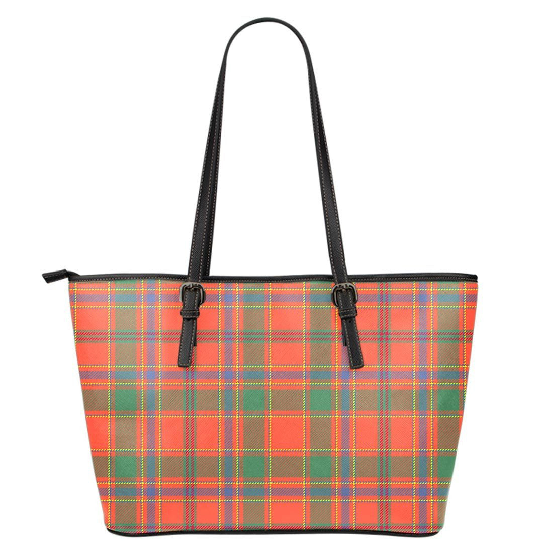 Munro Ancient Tartan Plaid Leather Tote