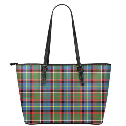 Stirling & Bannockburn District Tartan Plaid Leather Tote