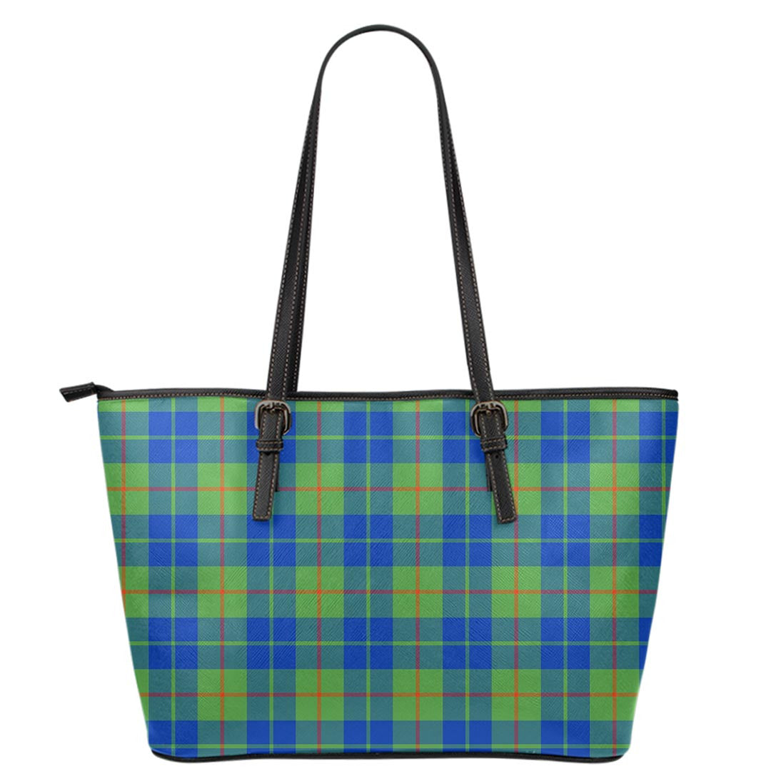 Barclay Hunting Ancient Tartan Plaid Leather Tote