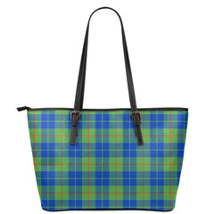 Barclay Hunting Ancient Tartan Plaid Leather Tote