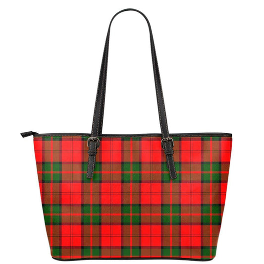 Dunbar Modern Tartan Plaid Leather Tote