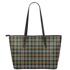 Farquharson Weathered Tartan Plaid Leather Tote