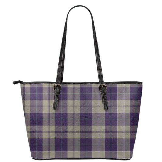 Cunningham Dress Blue Dancers Tartan Plaid Leather Tote