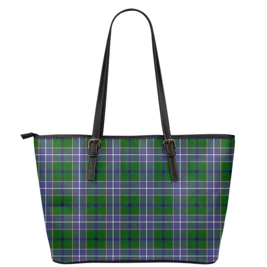 Wishart Hunting Modern Tartan Plaid Leather Tote