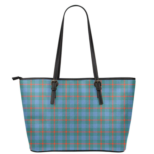 Agnew Ancient Tartan Plaid Leather Tote