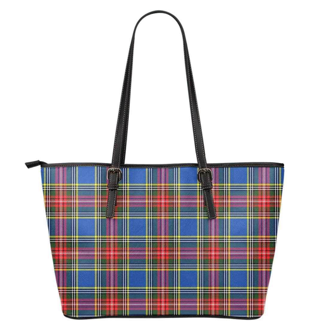 MacBeth Modern Tartan Plaid Leather Tote