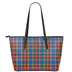 MacBeth Modern Tartan Plaid Leather Tote