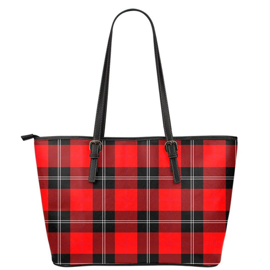 Ramsay Modern Tartan Plaid Leather Tote