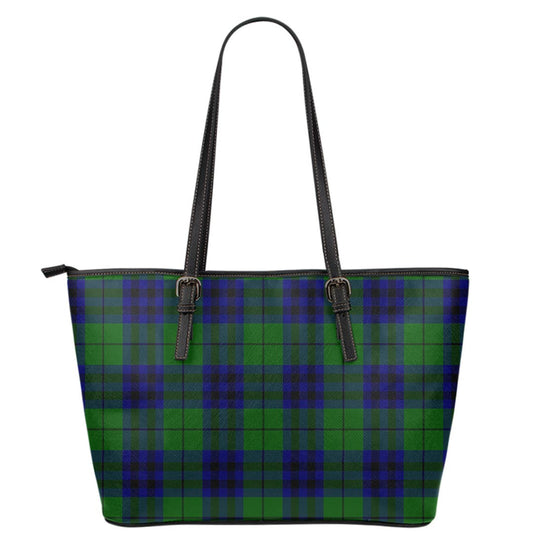 Keith Modern Tartan Plaid Leather Tote