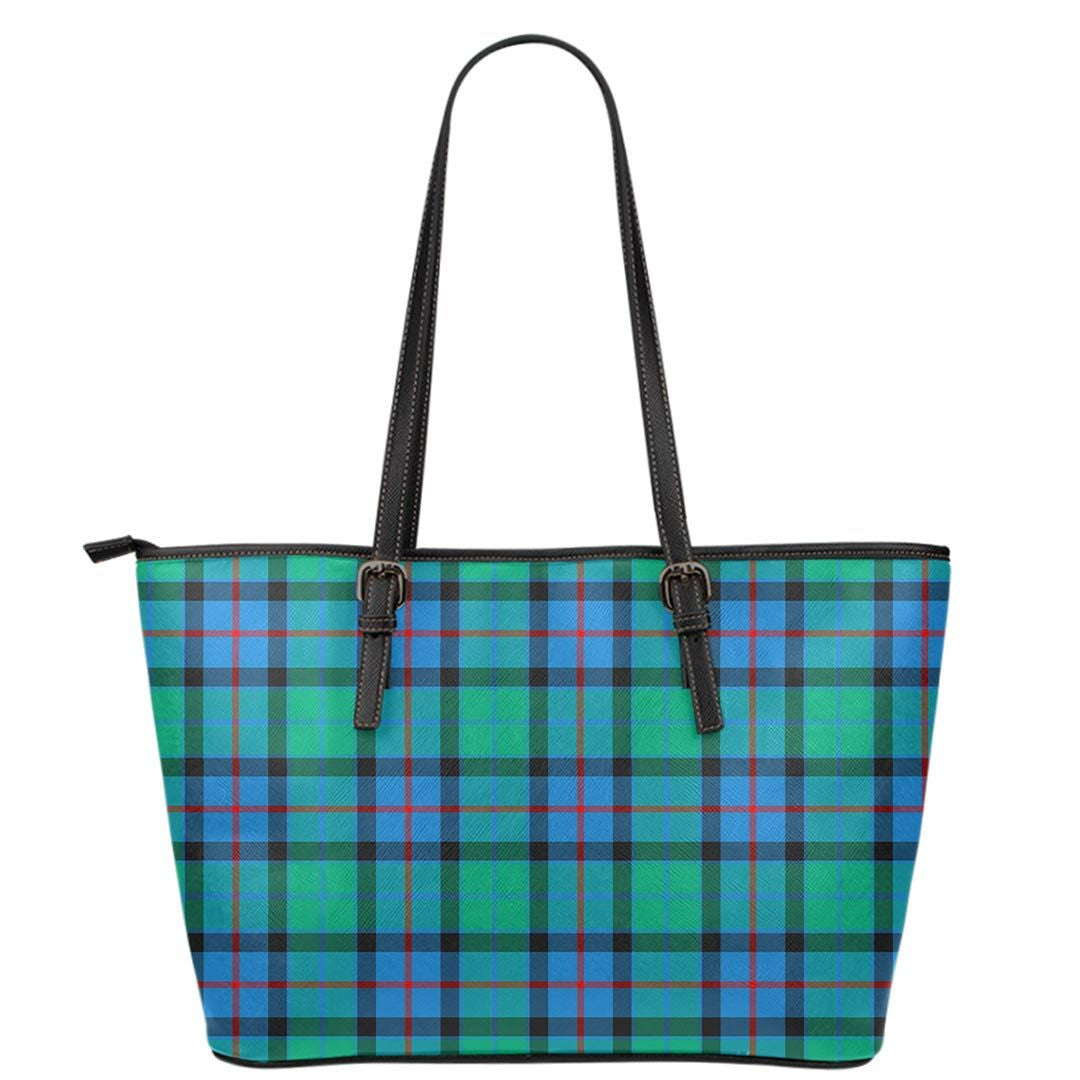 Flower Of Scotland Tartan Plaid Leather Tote