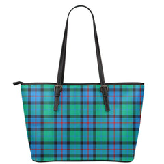 Flower Of Scotland Tartan Plaid Leather Tote