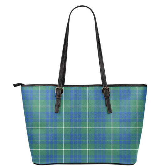 Hamilton Hunting Ancient Tartan Plaid Leather Tote