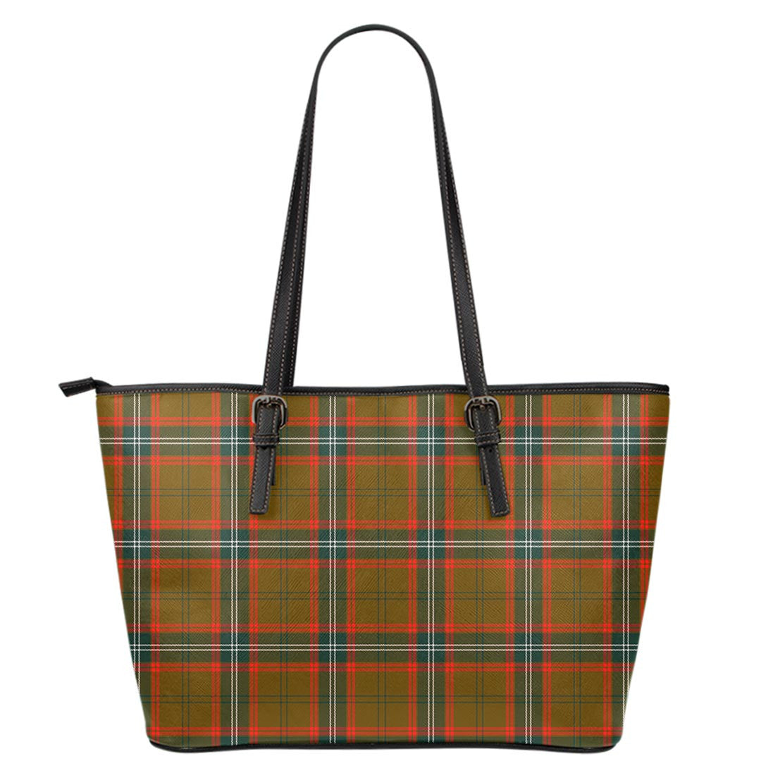 Seton Hunting Modern Tartan Plaid Leather Tote