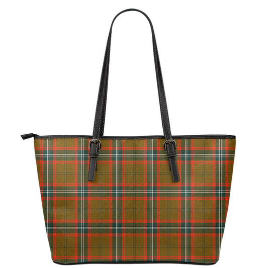 Seton Hunting Modern Tartan Plaid Leather Tote